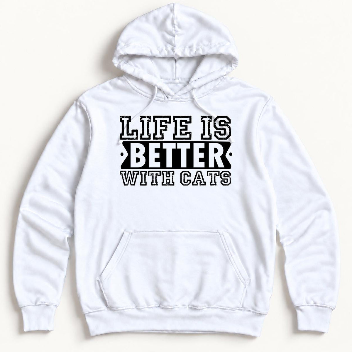 Life Is Better With Cats — garment mockup or size chart