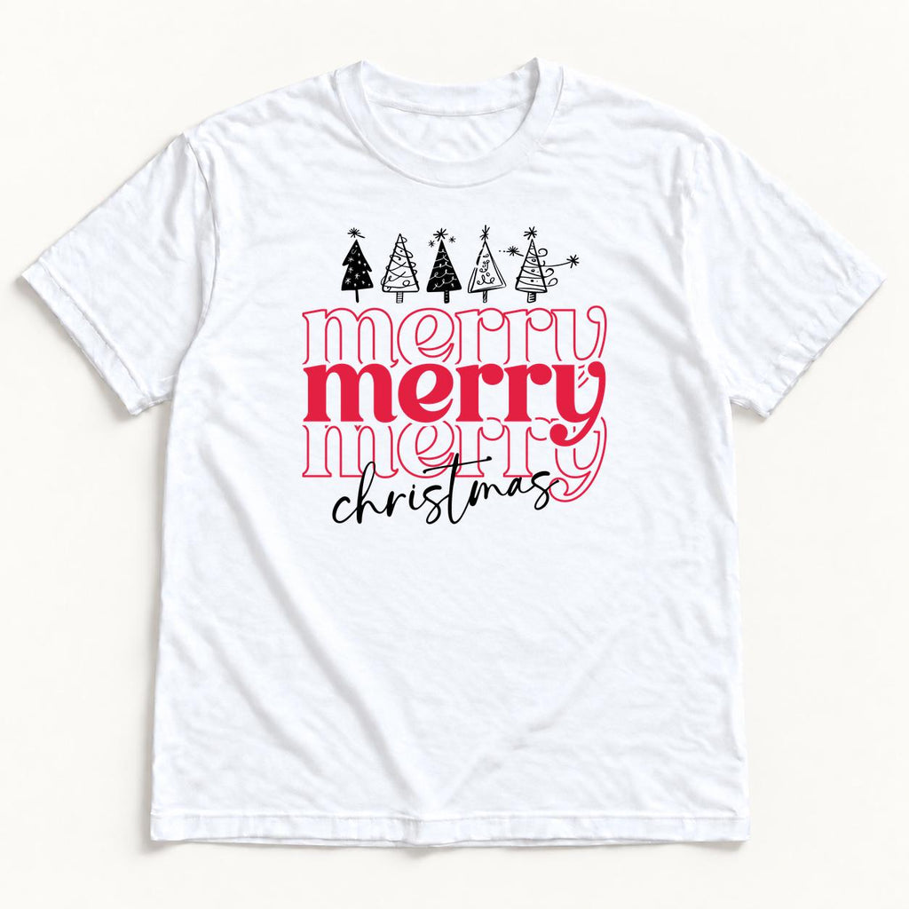 Merry Merry Merry Christmas — garment mockup or size chart