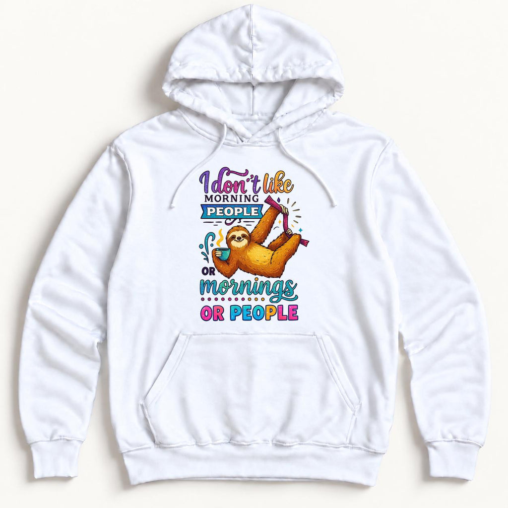 I Don't Like Morning People Sloth — garment mockup or size chart