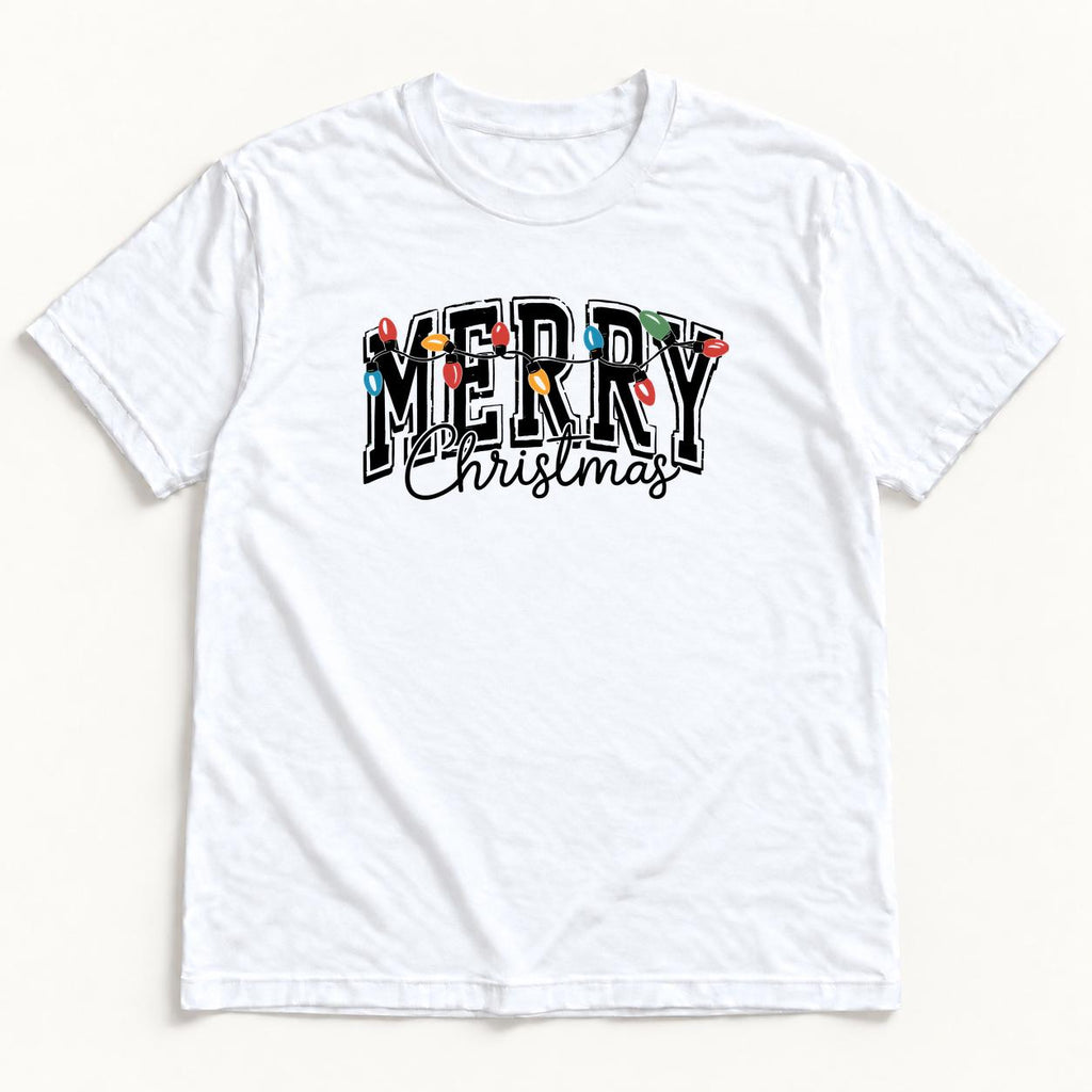 Merry Christmas Lights — garment mockup or size chart
