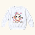 Personalized Fish — Pink Fish with Turquoise Diving Goggles — garment mockup or size chart