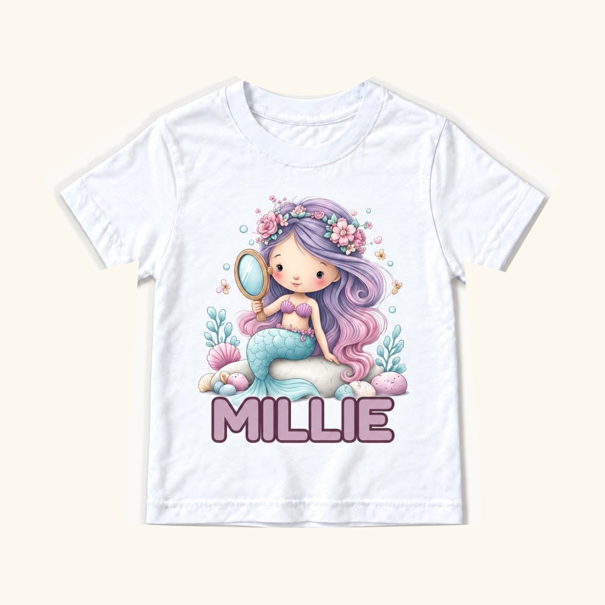 Personalized Mermaid — garment mockup or size chart