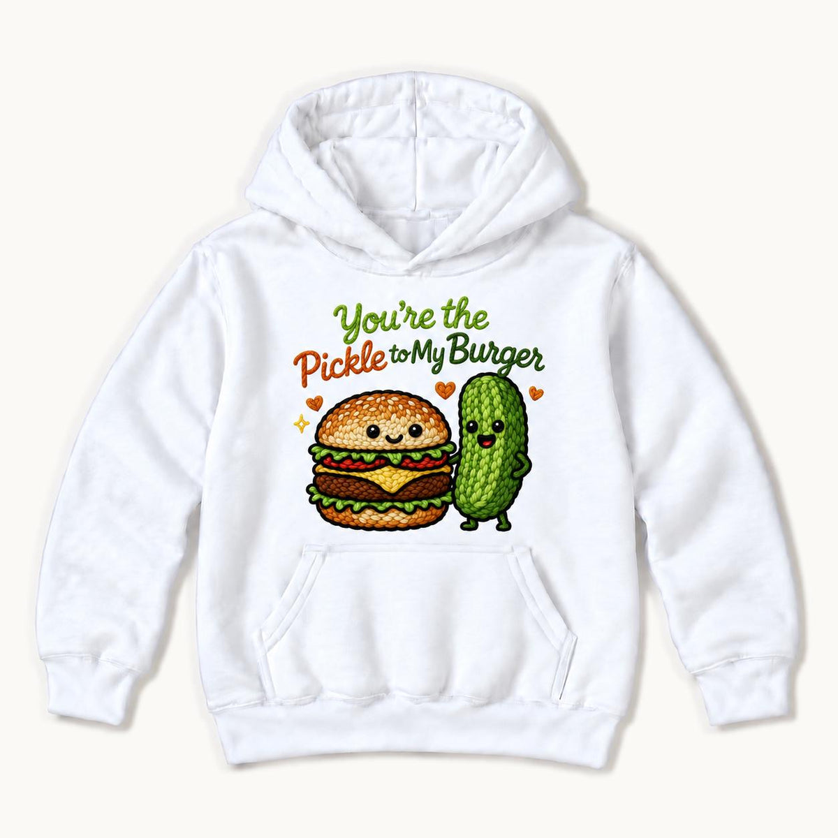 You’re the Pickle to My Burger — garment mockup or size chart