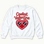 Coolest Valentine — Red Heart with Pink Sunglasses — garment mockup or size chart