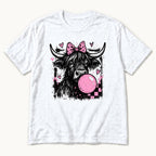 Highland Cow Bubblegum — garment mockup or size chart