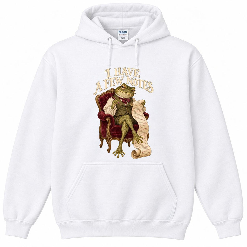 I Have a Few Notes Frog — garment mockup or size chart