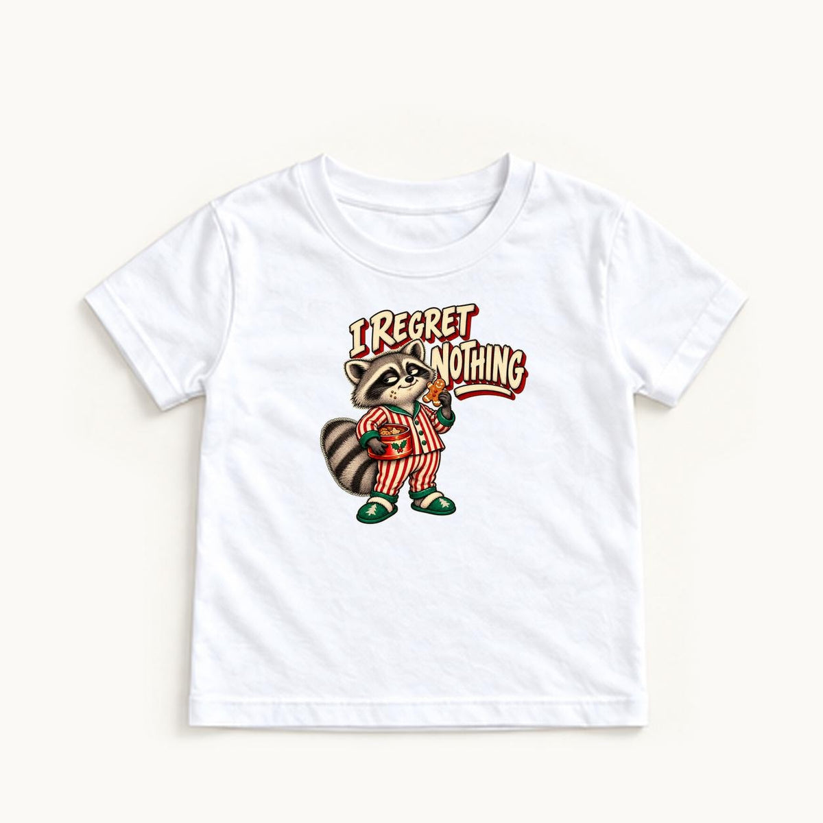 I Regret Nothing — garment mockup or size chart
