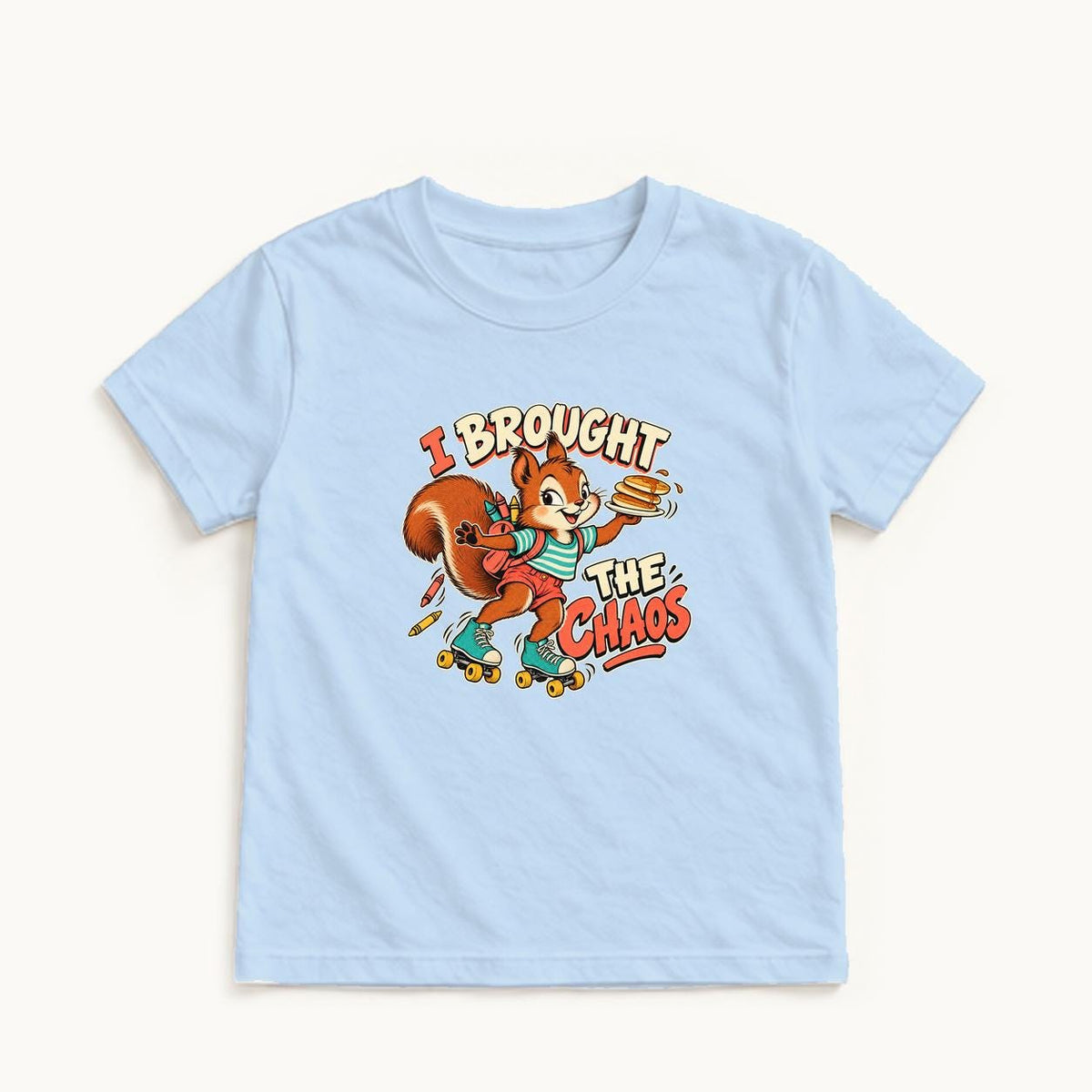 I Brought the Chaos — garment mockup or size chart