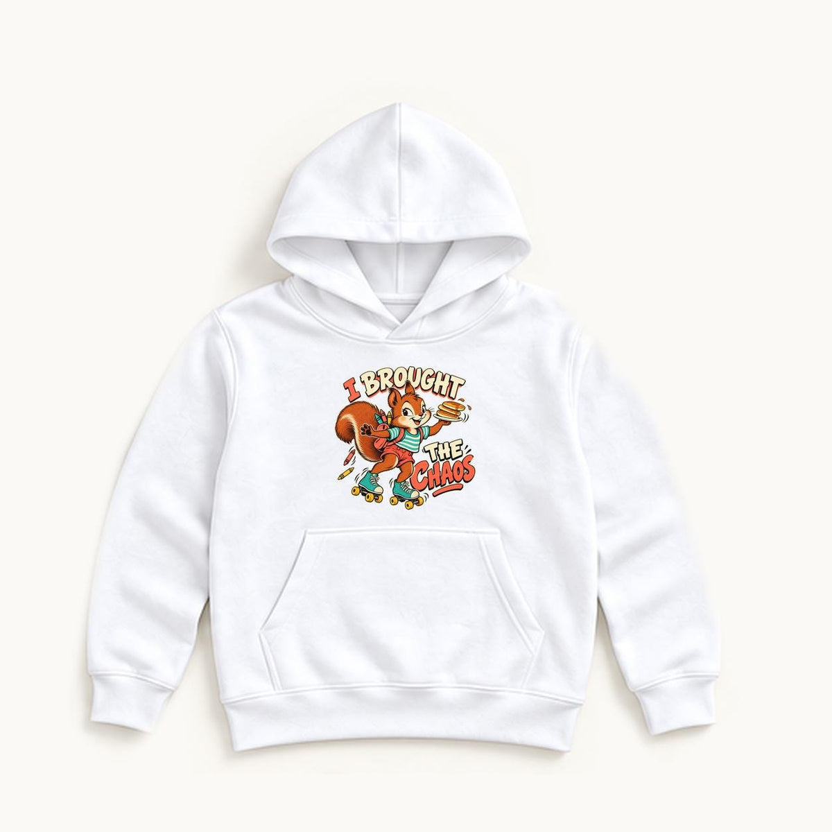 I Brought the Chaos — garment mockup or size chart