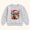 Highland Cow Christmas Bubblegum — garment mockup or size chart