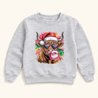 Highland Cow Christmas Bubblegum — garment mockup or size chart