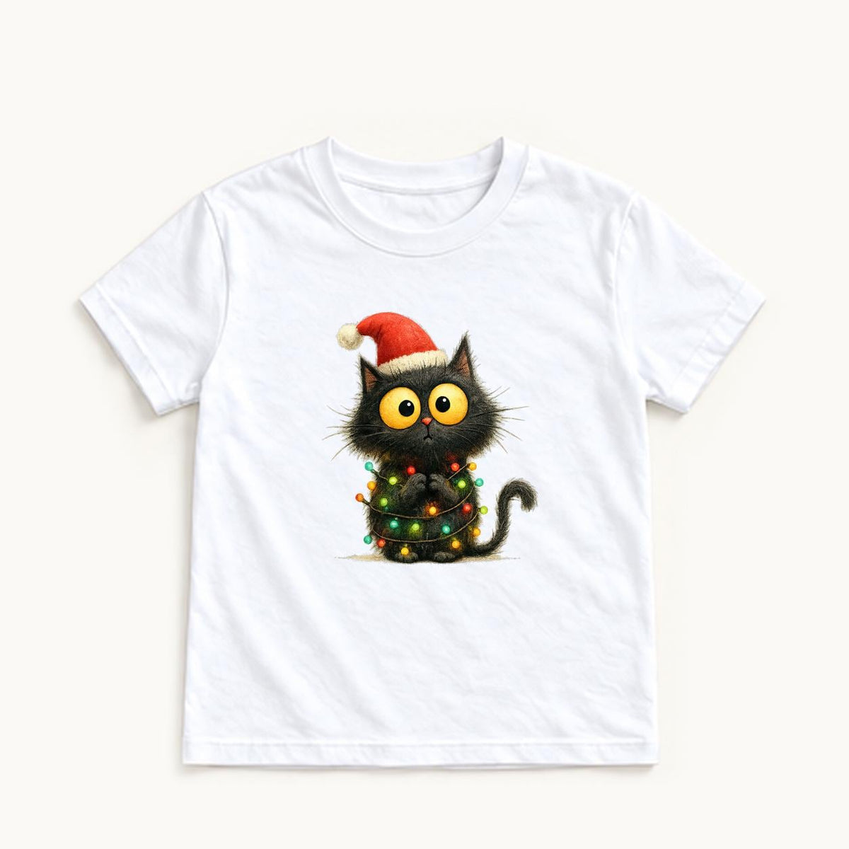 Christmas Lights Cat — garment mockup or size chart