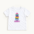 Personalized Stacked Birds — garment mockup or size chart