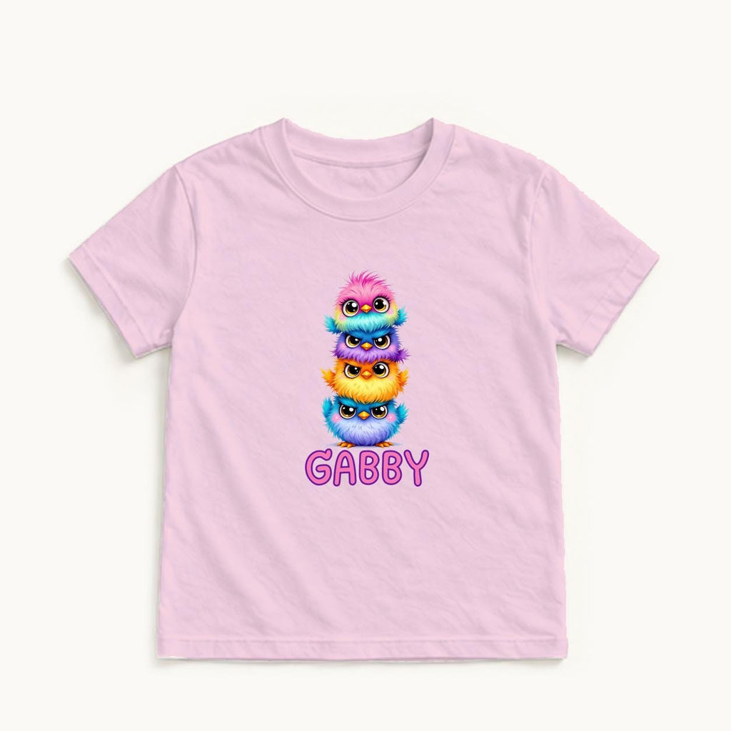 Personalized Stacked Birds — garment mockup or size chart