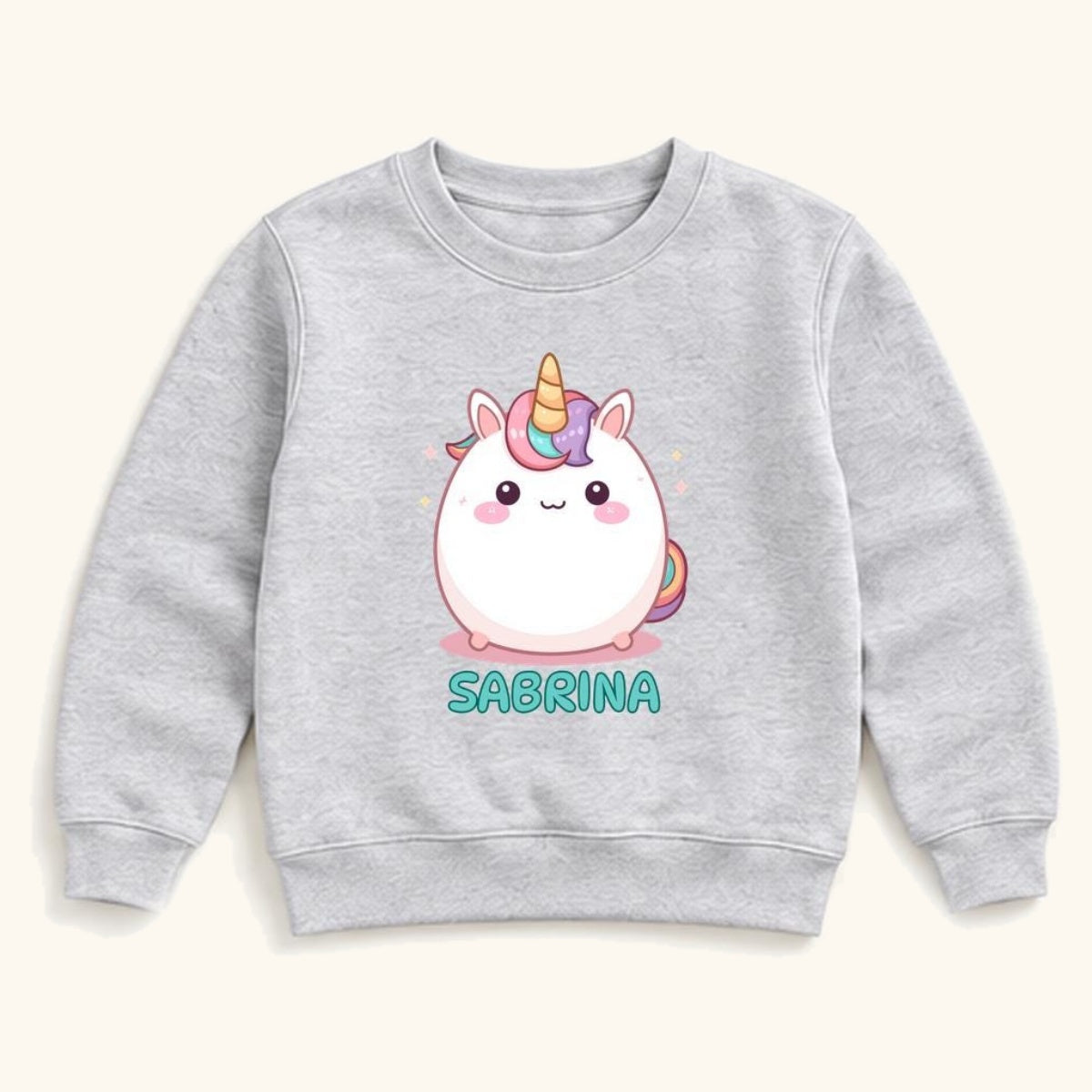Personalized Squishy Unicorn — garment mockup or size chart