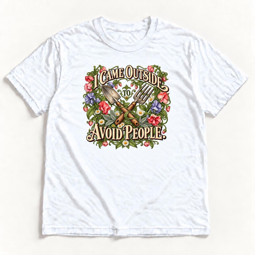 I Came Outside to Avoid People — garment mockup or size chart