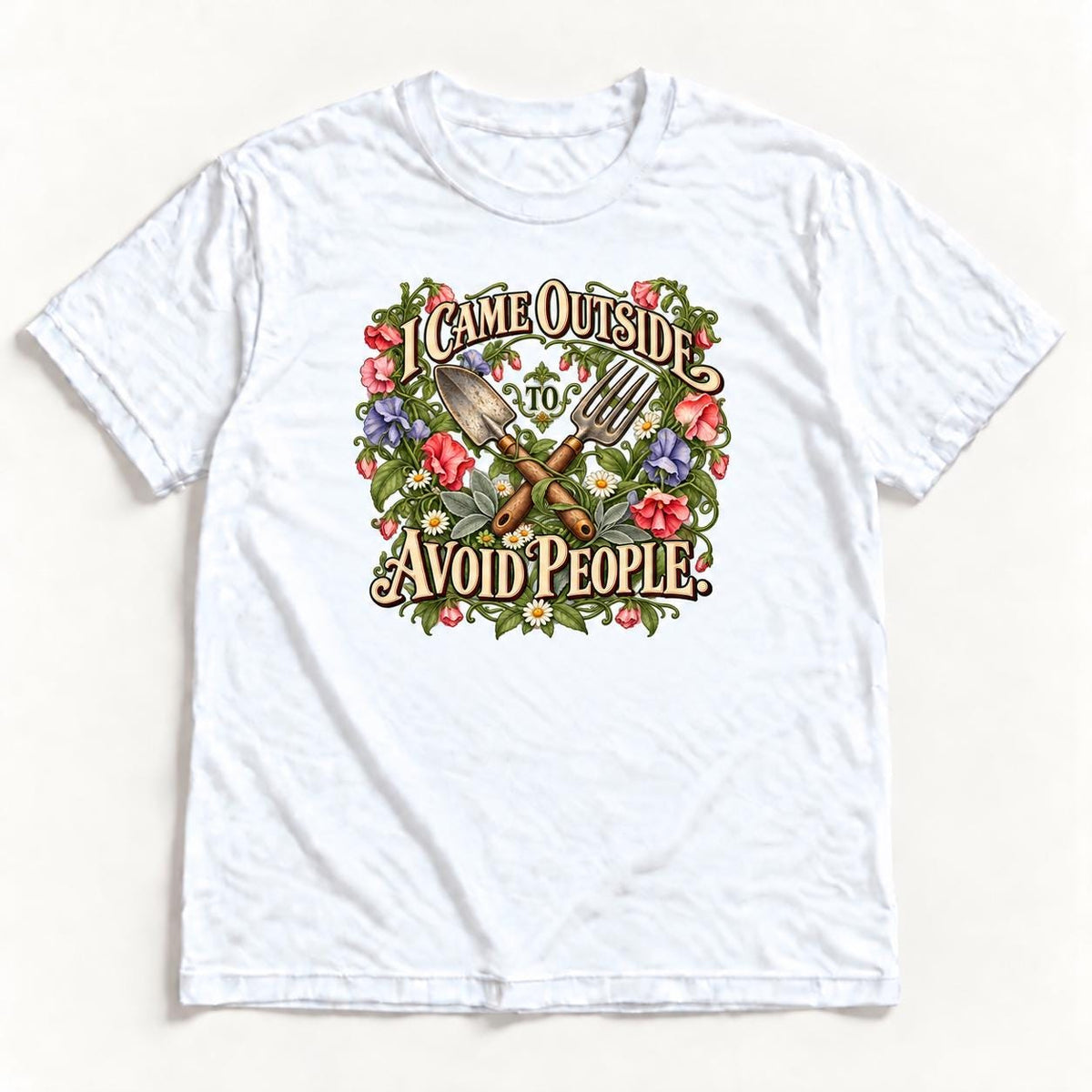 I Came Outside to Avoid People — garment mockup or size chart