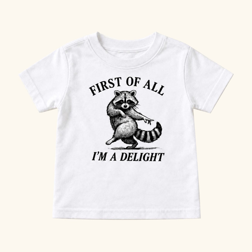 Funny Raccoon — garment mockup or size chart