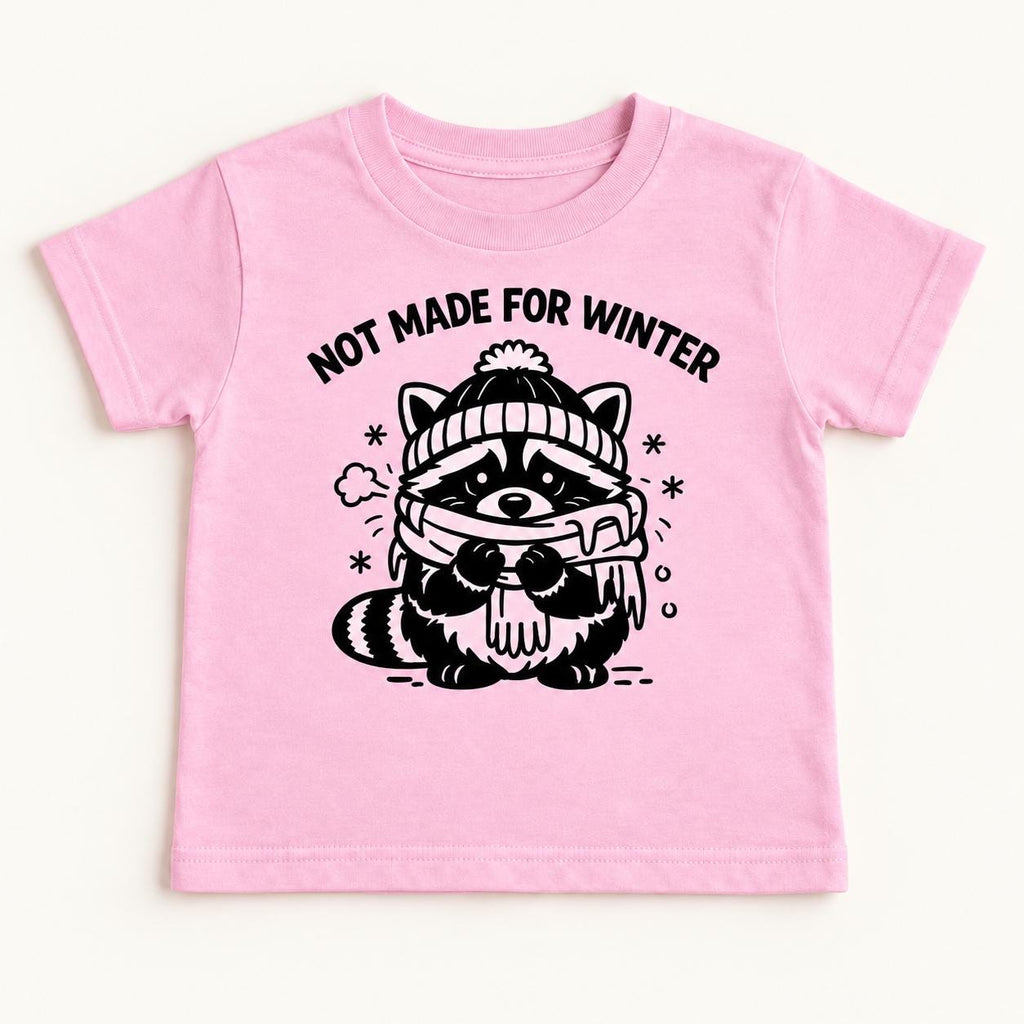 Not Made for Winter Raccoon — garment mockup or size chart