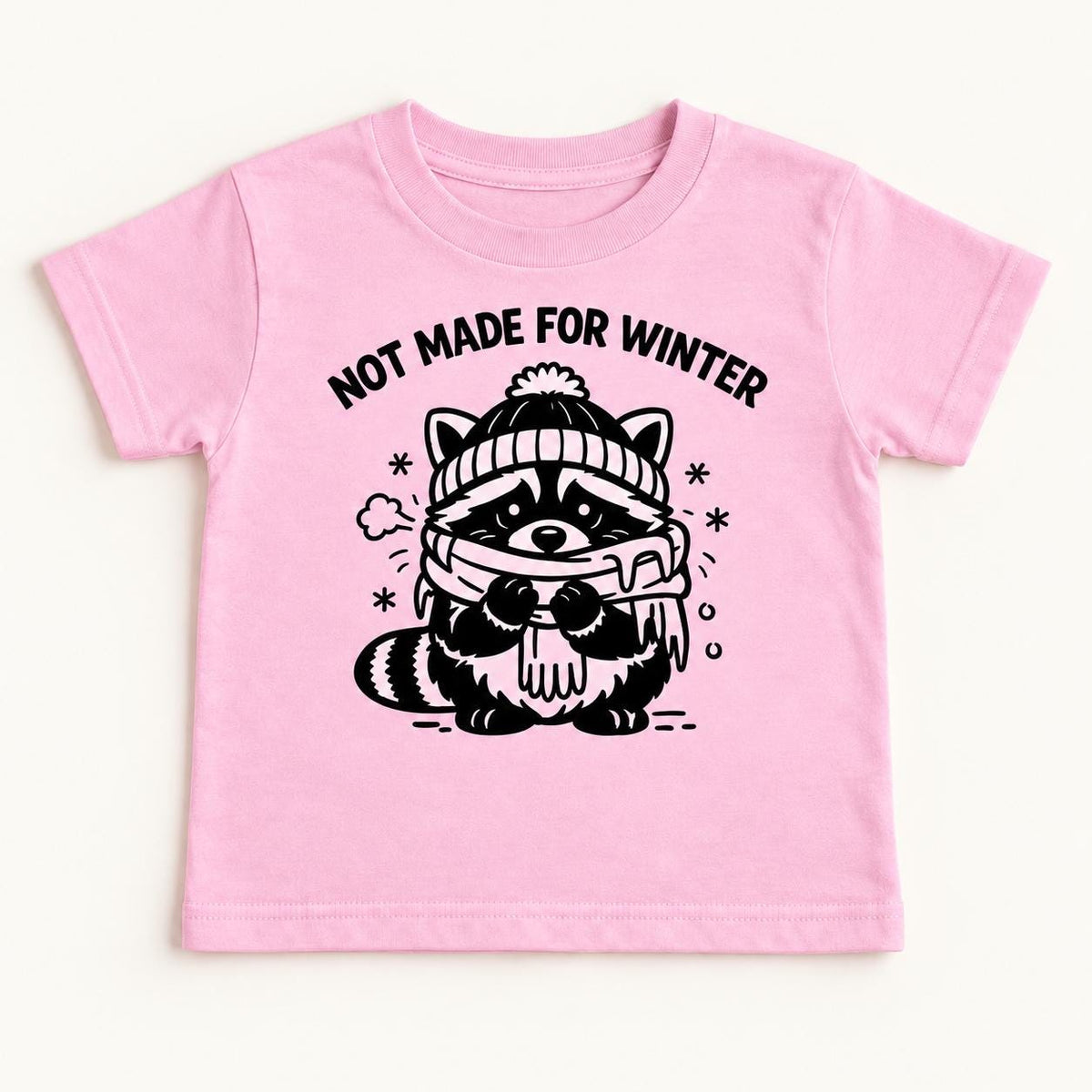 Not Made for Winter Raccoon — garment mockup or size chart