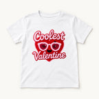 Coolest Valentine — Heart Sunglasses Faux Yarn Print — garment mockup or size chart