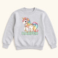 Personalized Floral Unicorn — garment mockup or size chart