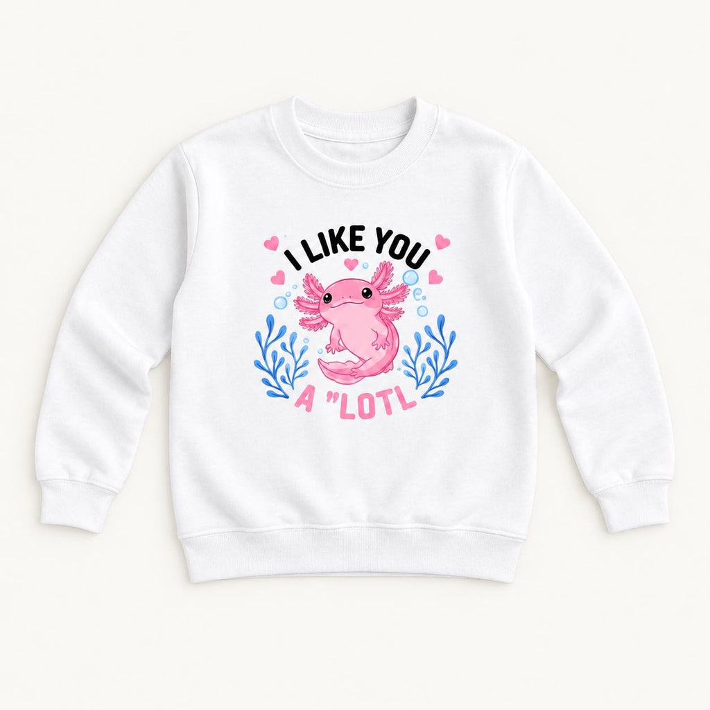 I Like You A Lotl Axolotl — garment mockup or size chart