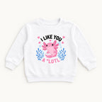 I Like You A Lotl Axolotl — garment mockup or size chart