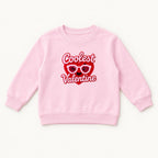 Coolest Valentine — Heart Sunglasses Faux Yarn Print — garment mockup or size chart