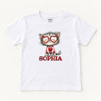 Personalized Cat Heart Glasses — garment mockup or size chart
