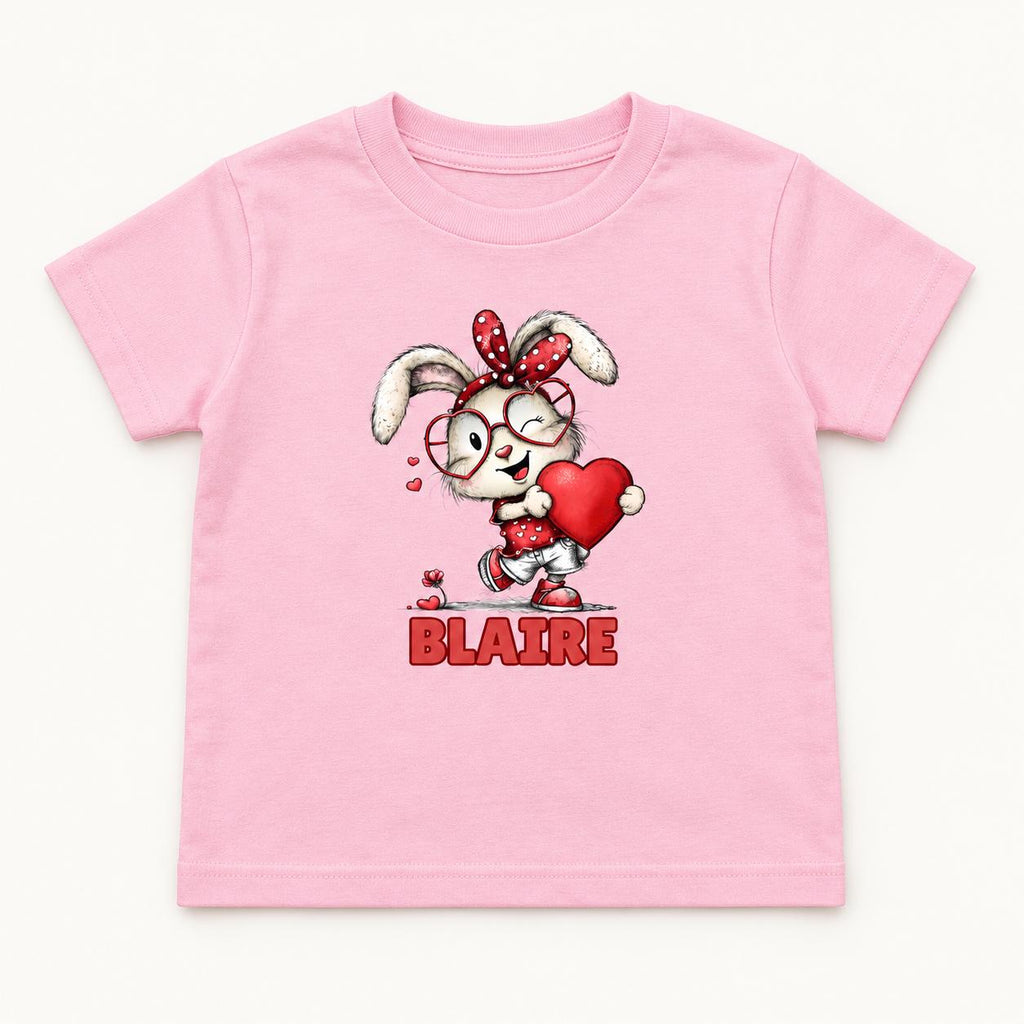 Personalized Winking Bunny — garment mockup or size chart