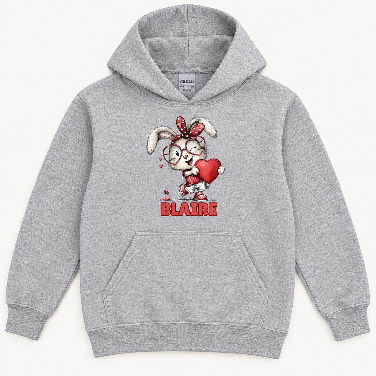 Personalized Winking Bunny — garment mockup or size chart