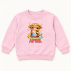 Personalized Easter Highland Cow — garment mockup or size chart