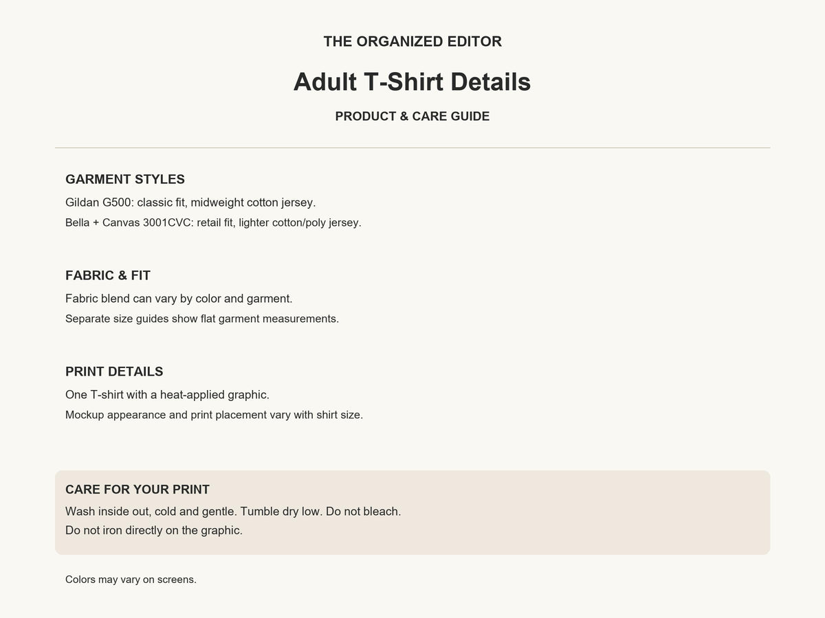 Overstimulated Highland Cow — garment mockup or size chart