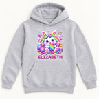 Personalized Rainbow Easter Bunny — garment mockup or size chart