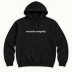 Sounds Suspish — Funny True Crime Sweater — garment mockup or size chart