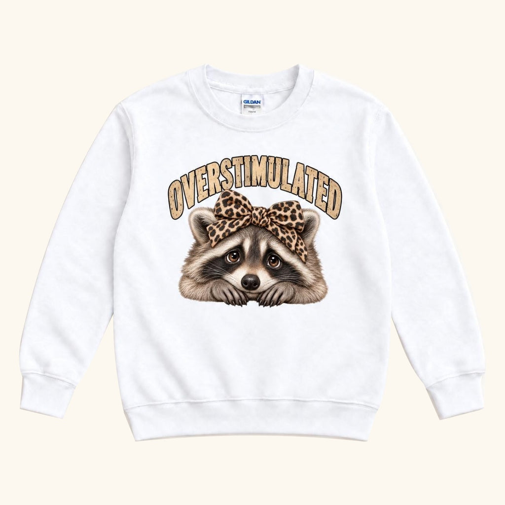 Overstimulated Raccoon — garment mockup or size chart