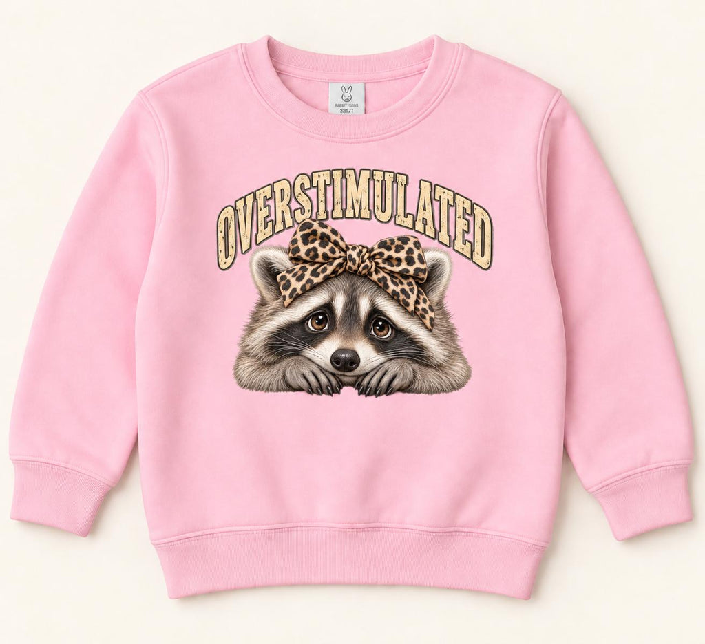 Overstimulated Raccoon — garment mockup or size chart