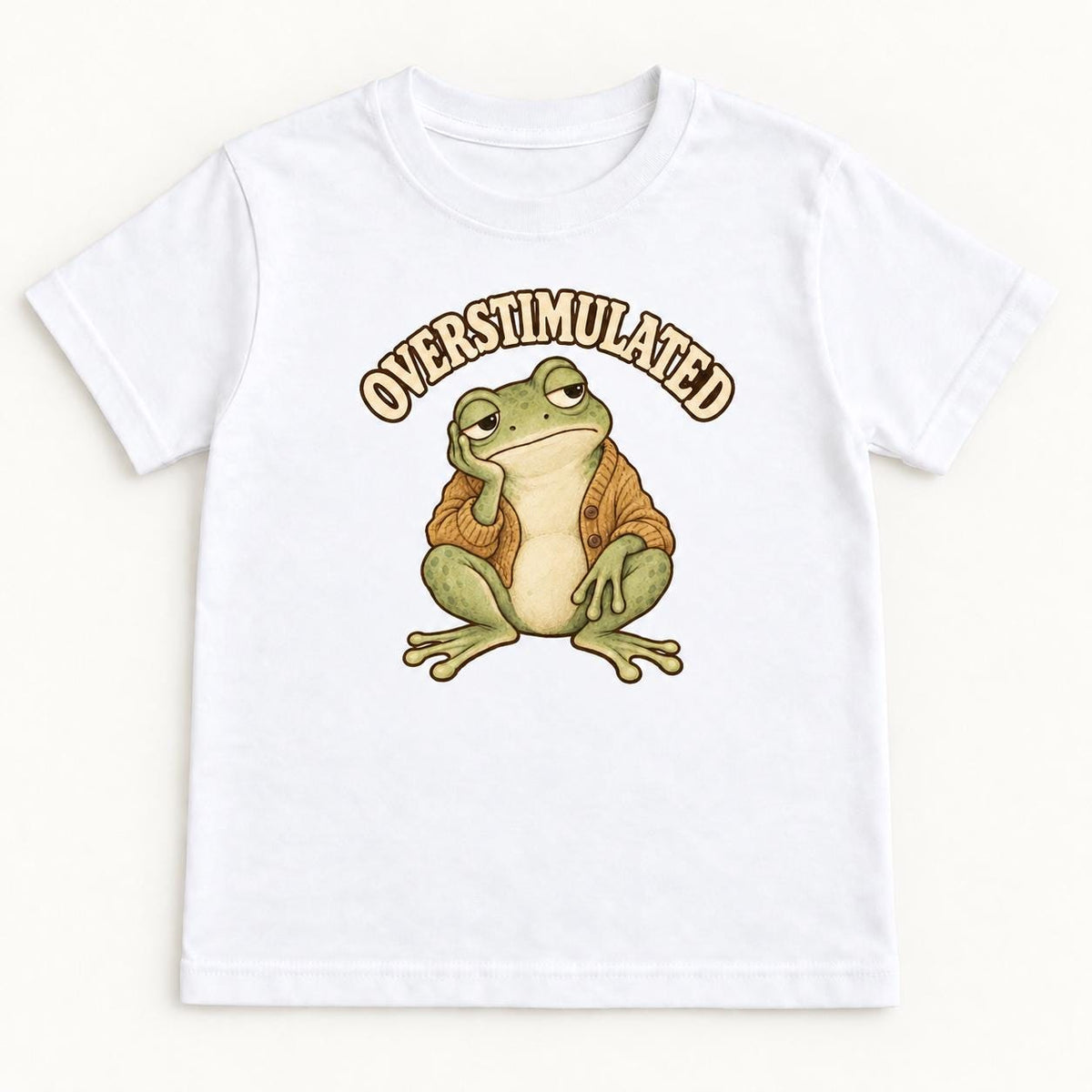 Overstimulated Frog — garment mockup or size chart
