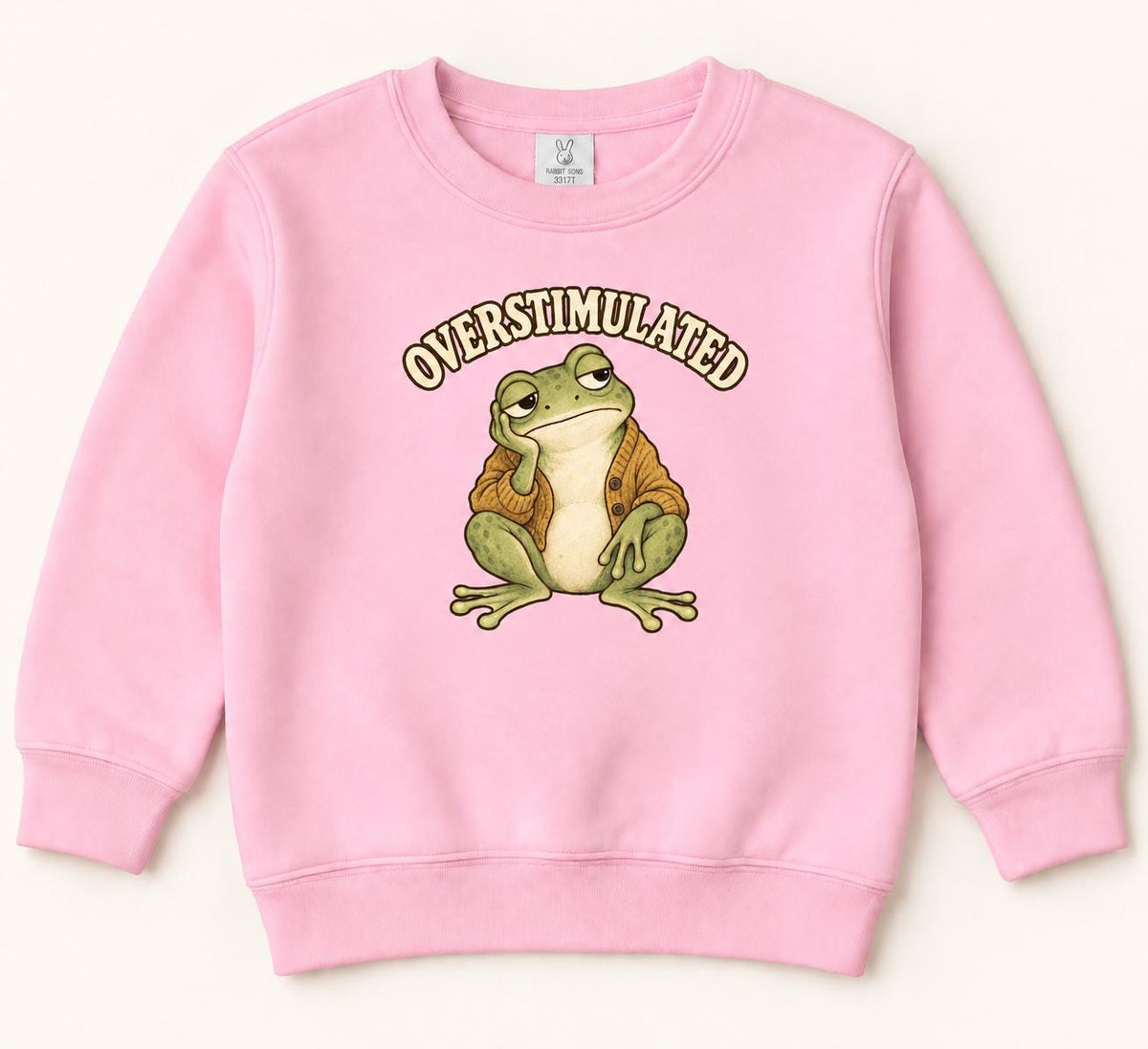 Overstimulated Frog — garment mockup or size chart