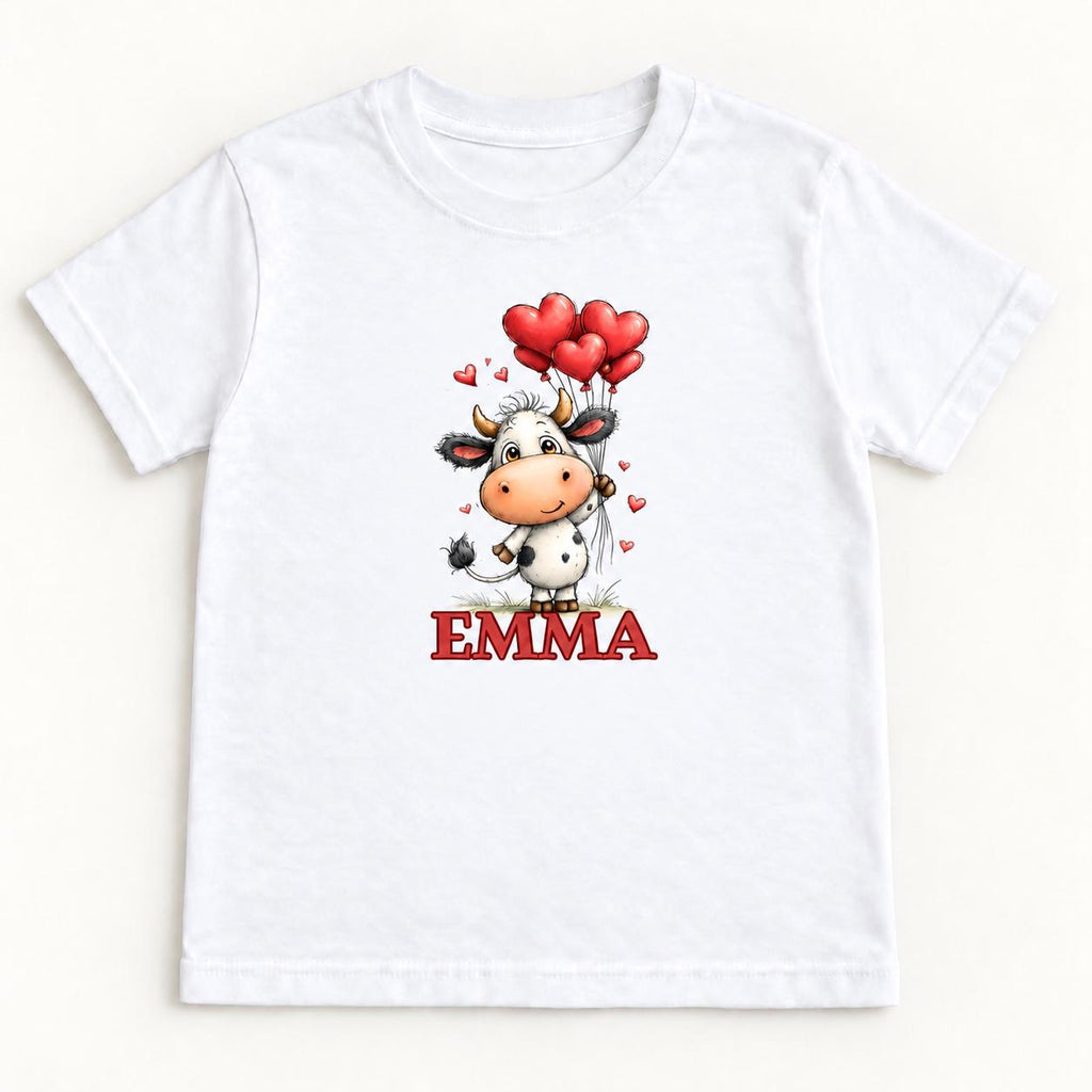 Personalized Cow Heart Balloon — garment mockup or size chart