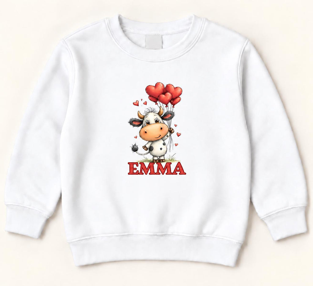 Personalized Cow Heart Balloon — garment mockup or size chart