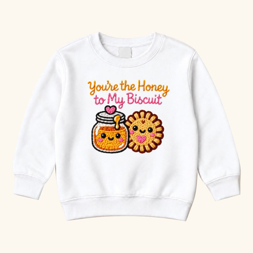You're the Honey to My Biscuit — garment mockup or size chart