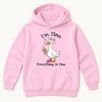 I'm Fine Everything Is Fine Goose — garment mockup or size chart