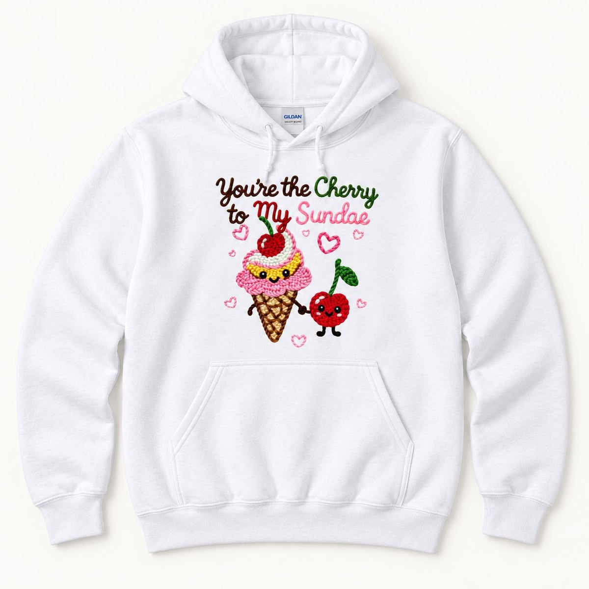 You're the Cherry to My Sundae — garment mockup or size chart
