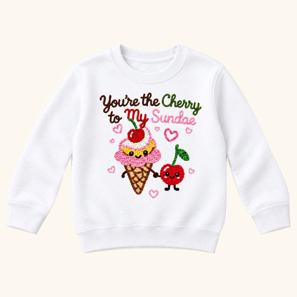 You're the Cherry to My Sundae — garment mockup or size chart