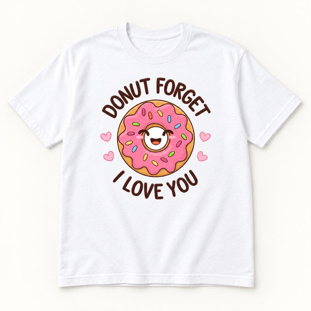 Donut Forget I Love You — garment mockup or size chart