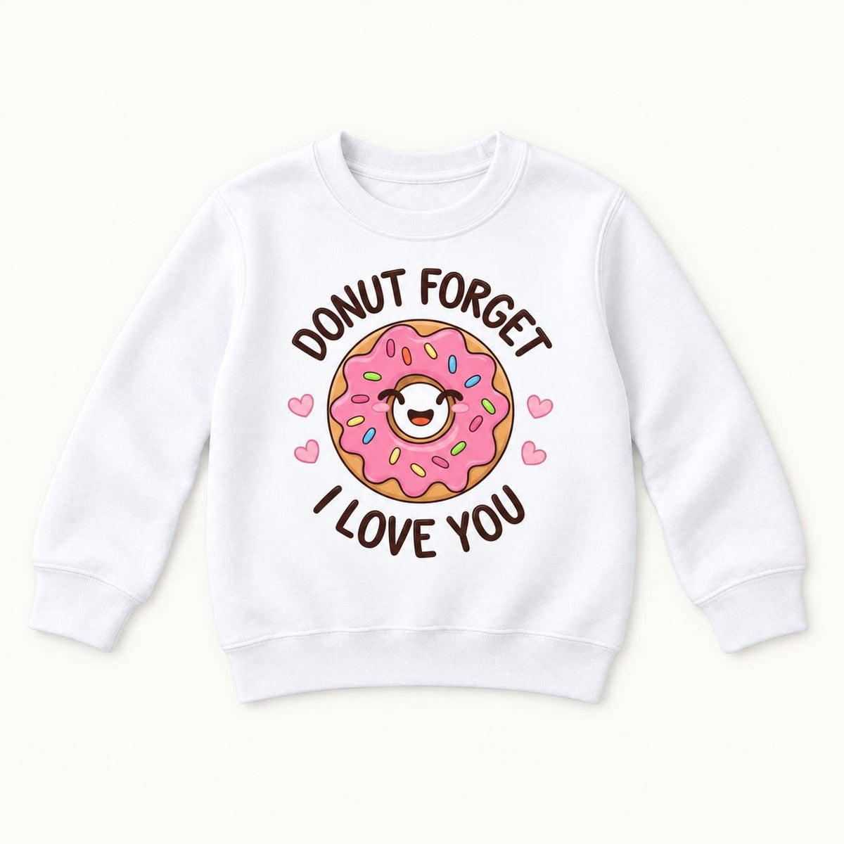 Donut Forget I Love You — garment mockup or size chart