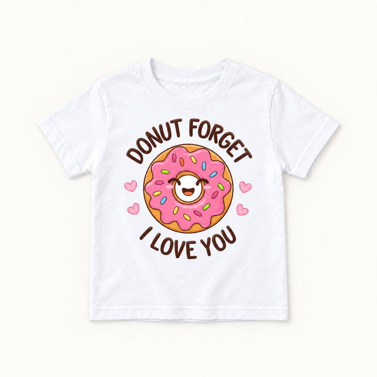 Donut Forget I Love You — garment mockup or size chart