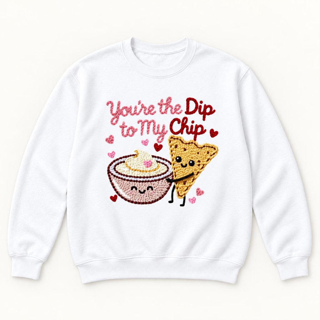 You're the Dip to My Chip — garment mockup or size chart